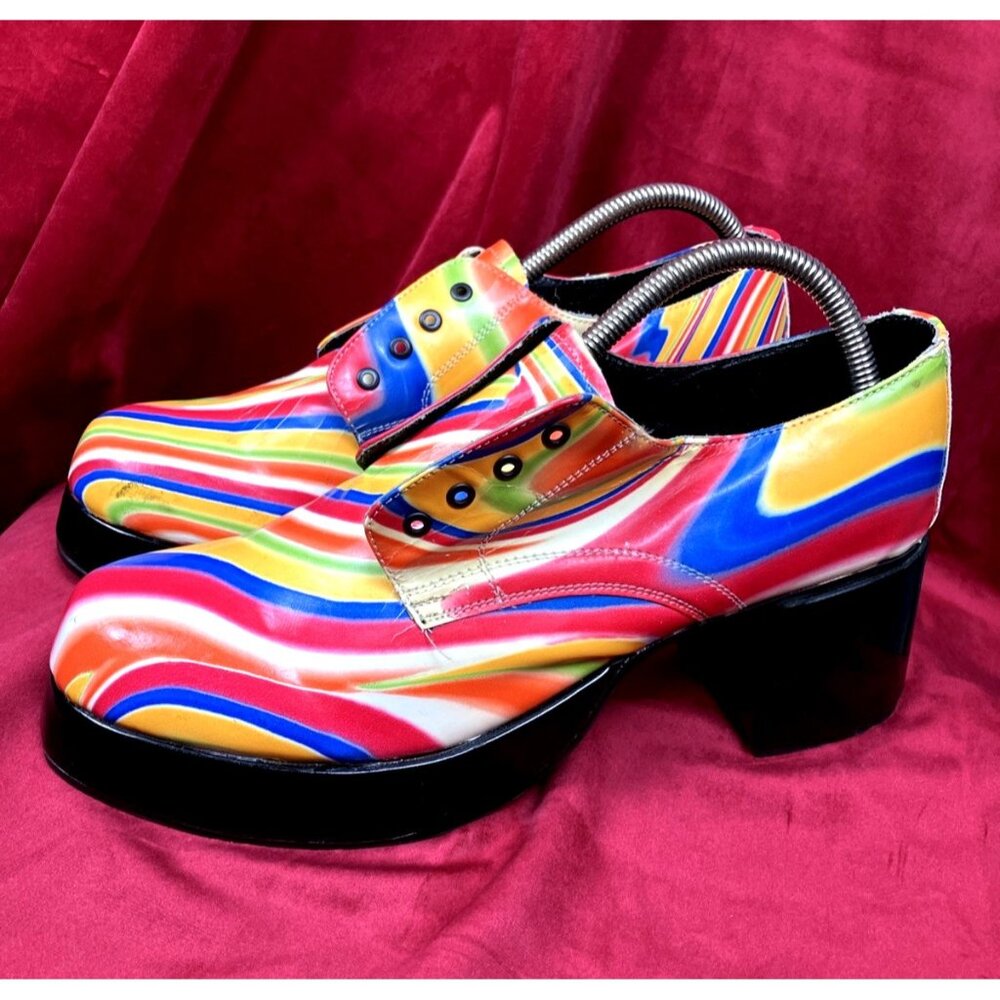 10 Funky 70s Or 90s Men’s Rainbow Platform Disco Shoes